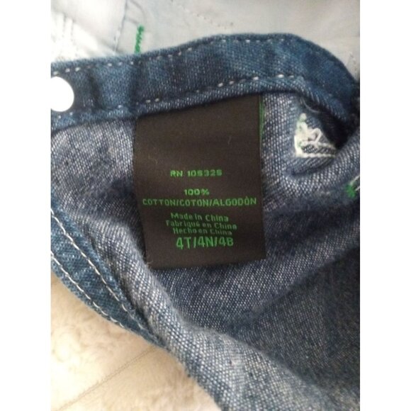 John Deere Blue Overalls with Gray Tractor Shirt - Picture 4 of 7